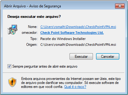 Aviso de Seguranca