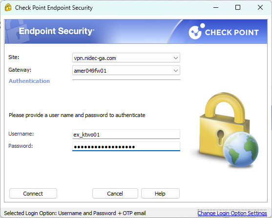 Username and Password